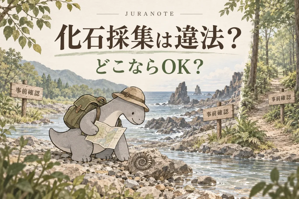 河原・海岸・森林のルールを確認して化石採集へ向かう様子
