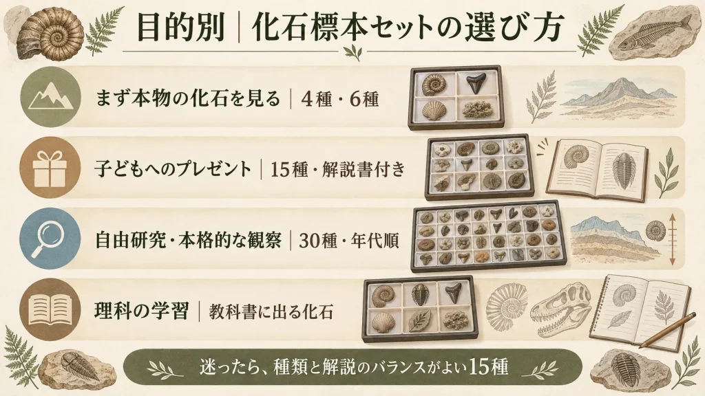 子どものプレゼント・自由研究・理科学習など目的別の化石標本セットの選び方