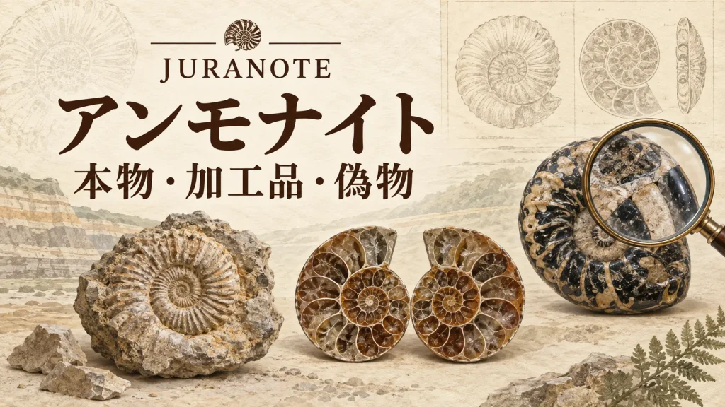 アンモナイトの本物・加工品・偽物の見分け方を解説する記事