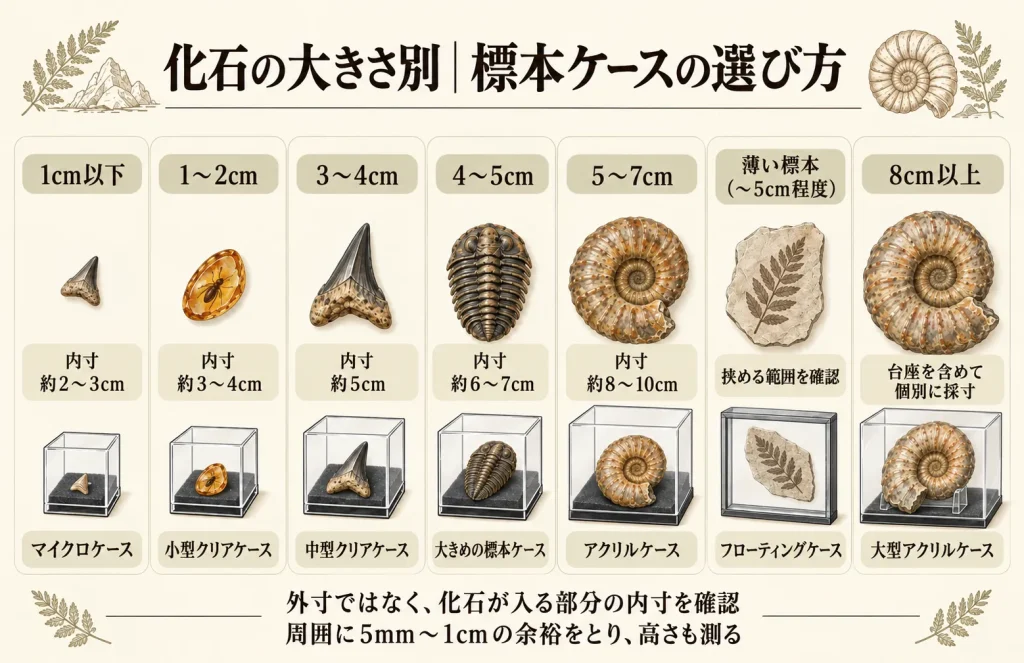 化石の標本ケースおすすめ7選｜アンモナイト・サメの歯に合うサイズの