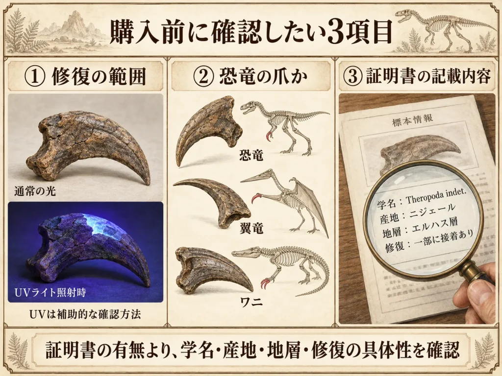 恐竜の爪の化石の値段はいくら？本物の販売価格を国内22件で調査、長さ